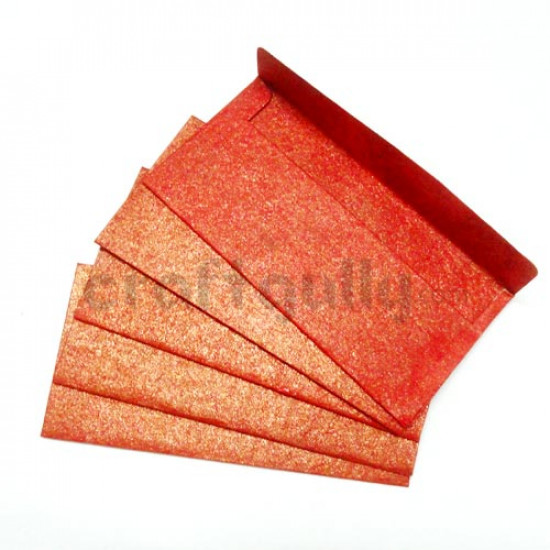 Shagun Envelopes - Glitter Paper - Red (Pack of 5)