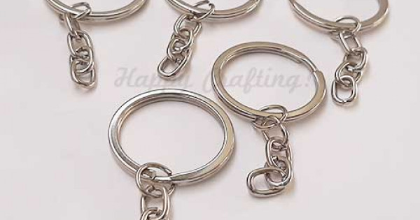 Metal Split Keychain Ring Parts Nickel Plated Chain Silver Key