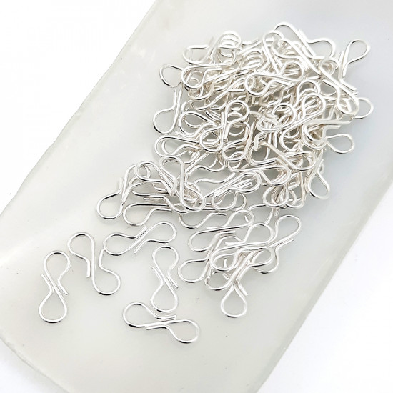 Clasps - Closed S Clasps 13mm - Silver - 20gms / 150 Clasps