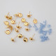 Earring Studs 8mm - Round With Flat Base - Golden Finish - 10 Pairs