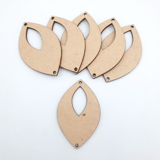 Earring Base MDF - 51mm Marquise - Pack of 6