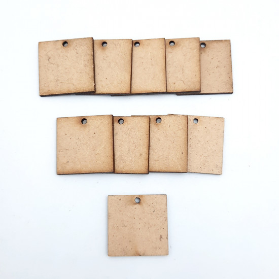 Earring Base MDF - 25mm Square - Pack of 10