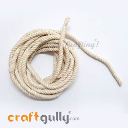 Sui Dhagga Twisted Cotton Rope Macrame 25 Meter, 8mm Off White