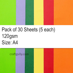 20 x A4 Sheets of Rainbow Paper 80gsm for cards / scrapbooking etc NEW 