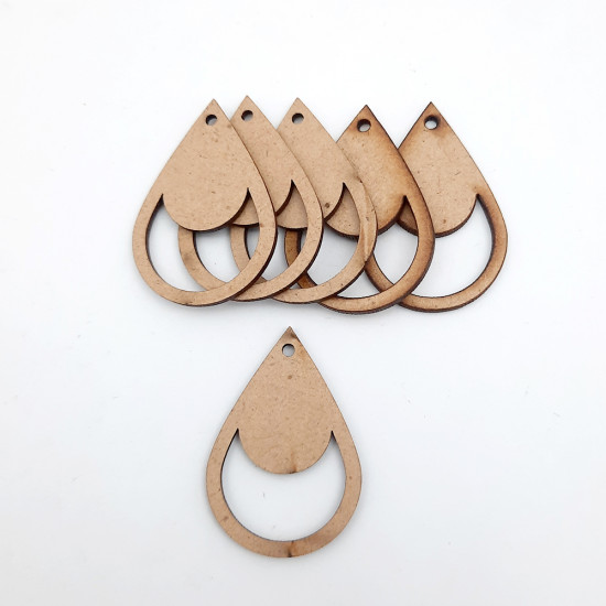 Earring Base #33 MDF - 37mm Drop - Pack Of 6