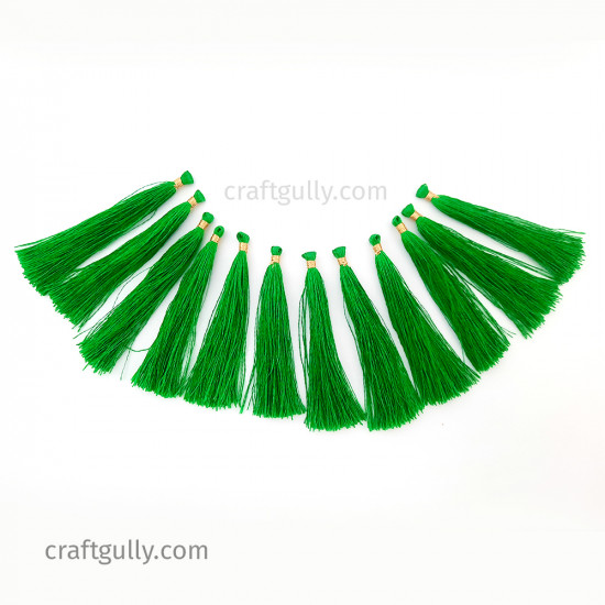 Tassels #12 - 75mm Bottle Green - 12 Tassels