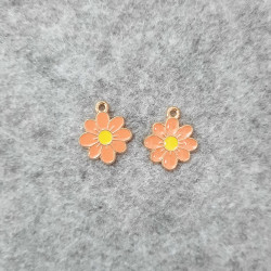 OLYCRAFT 100pcs 5 Colors Cherry Blossoms Flower Charms Alloy Sakura Enamel Charms Enamel Pendants Gold Plated Flower Charms