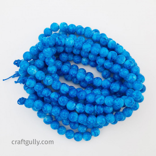 Buy 6mm Mottled Glass Beads Blue Colour Online. Low Prices. Fast Delivery.  Premium Quallity.