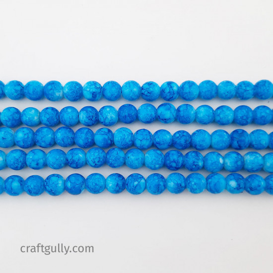 Buy 6mm Mottled Glass Beads Blue Colour Online. Low Prices. Fast Delivery.  Premium Quallity.