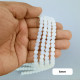 Glass Beads 6mm Round - T. White Frosted - 1 String / 130 Beads