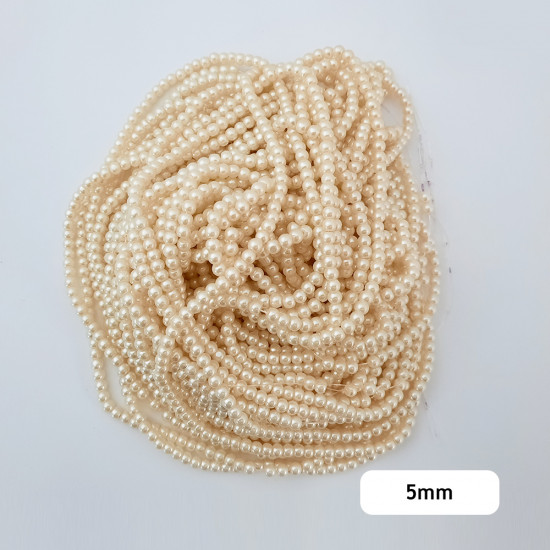 Glass Beads 5mm Pearl Finish - Ivory - 1 String / 180 Beads