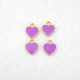 Enamel Charms 12mm - Heart #10 - Lilac - 4 Charms