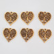 Metal Charms 20mm Heart #11 - Golden - 6 Charms