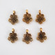 Metal Charms 21mm Flower #24 - A. Golden - 6 Charms