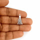 Metal Charms 22mm Tassels #1 - Silver Finish - 6 Charms