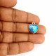 Metal Charms 17mm Heart #12 - Golden & Blue Lustre - 2 Charms