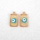 Resin Charms 20mm Rectangle - Evil Eye - White - 2 Charms
