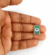 Resin Charms 20mm Rectangle - Evil Eye - Green - 2 Charms