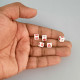 Acrylic Beads 7mm Cube Heart - White & Red - 75 Beads