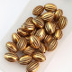 Acrylic Beads 14mm Oval Design #22 - Antique Gold - 30 Beads