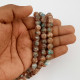 Mottled Glass Beads 8mm - Brown & Blue - 1 String / 100 Beads