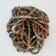 Mottled Glass Beads 8mm - Brown & Blue - 1 String / 100 Beads