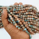 Mottled Glass Beads 8mm - Brown & Blue - 1 String / 100 Beads