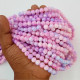 Mottled Glass Beads 8mm - Light Pink & Blue - 1 String / 100 Beads