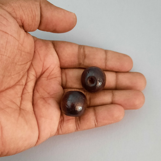 Wooden Beads 20mm Round - Dark Walnut - 10 Beads