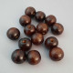 Wooden Beads 20mm Round - Dark Walnut - 10 Beads