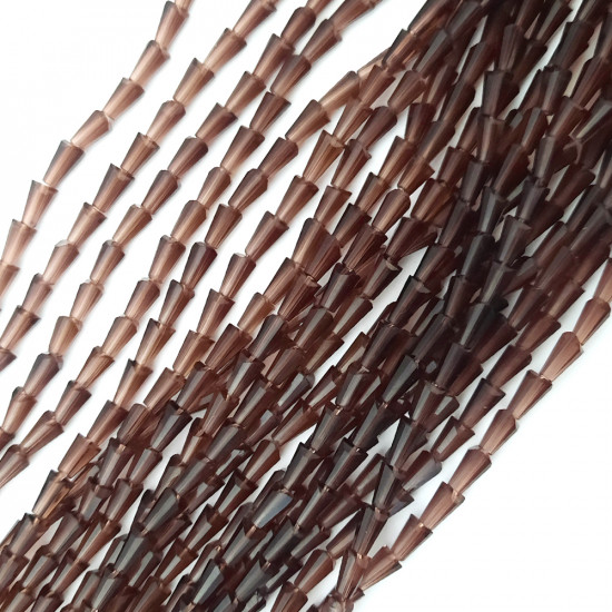 Glass Beads 8mm Cone Faceted - Trans. Wine - 1 String / 50 Beads