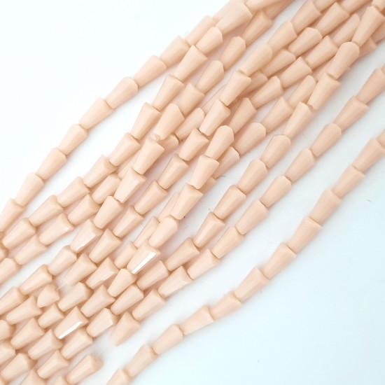 Glass Beads 8mm Cone Faceted - Rose Beige - 1 String / 50 Beads