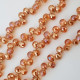 Glass Beads 10mm Drop Faceted With Top Drill - Golden Lustre - 1 String / 45 Beads