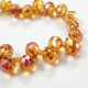 Glass Beads 10mm Drop Faceted With Top Drill - Golden Lustre - 1 String / 45 Beads