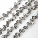 Glass Beads 10mm Drop Faceted With Top Drill - Grey Lustre - 1 String / 45 Beads