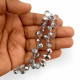 Glass Beads 10mm Drop Faceted With Top Drill - Grey Lustre - 1 String / 45 Beads