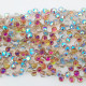 Glass Beads 10mm Drop Faceted With Top Drill - Rainbow Lustre - 1 String / 45 Beads