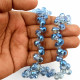 Glass Beads 10mm Drop Faceted With Top Drill - Dark Blue Lustre - 1 String / 45 Beads