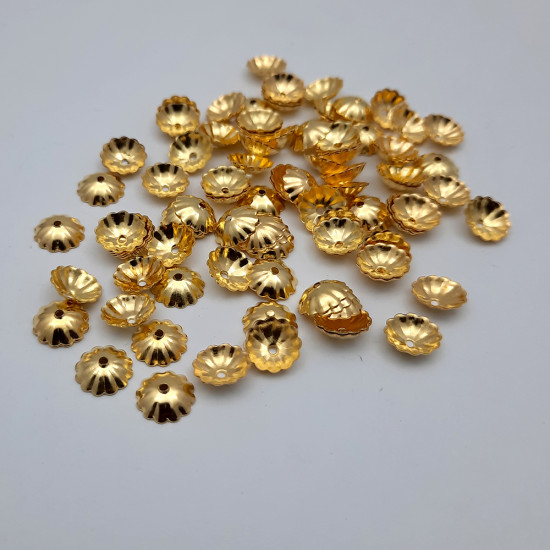 Bead Caps #21 - 8mm Golden - 20 gms