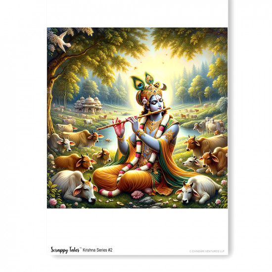 Decoupage Papers A4 - Krishna Series #2 - 100gsm - 4 Sheets