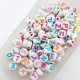 Acrylic Beads 7mm Alphabet Disc - White - 140 beads