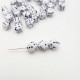 Acrylic Beads 8mm Dice - White - 45 beads