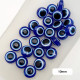 Evil Eye Acrylic Beads #3 - 10mm Disc Blue - 25 Beads