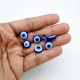 Evil Eye Acrylic Beads #4 - 10mm Disc Blue - 25 Beads