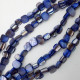 Shell Beads 11mm Assorted - Blue & Pearl Finish - 1 String / 40 Beads