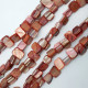 Shell Beads 11mm Assorted - Brick Red & Pearl Finish - 1 String / 40 Beads