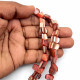 Shell Beads 11mm Assorted - Brick Red & Pearl Finish - 1 String / 40 Beads