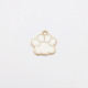 Enamel Charms 17mm Paw Print - White - 1 Charm