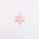 Enamel Charms 24mm Maple Leaf - Pink - 1 Charm