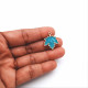 Enamel Charms 24mm Maple Leaf - Blue - 1 Charm